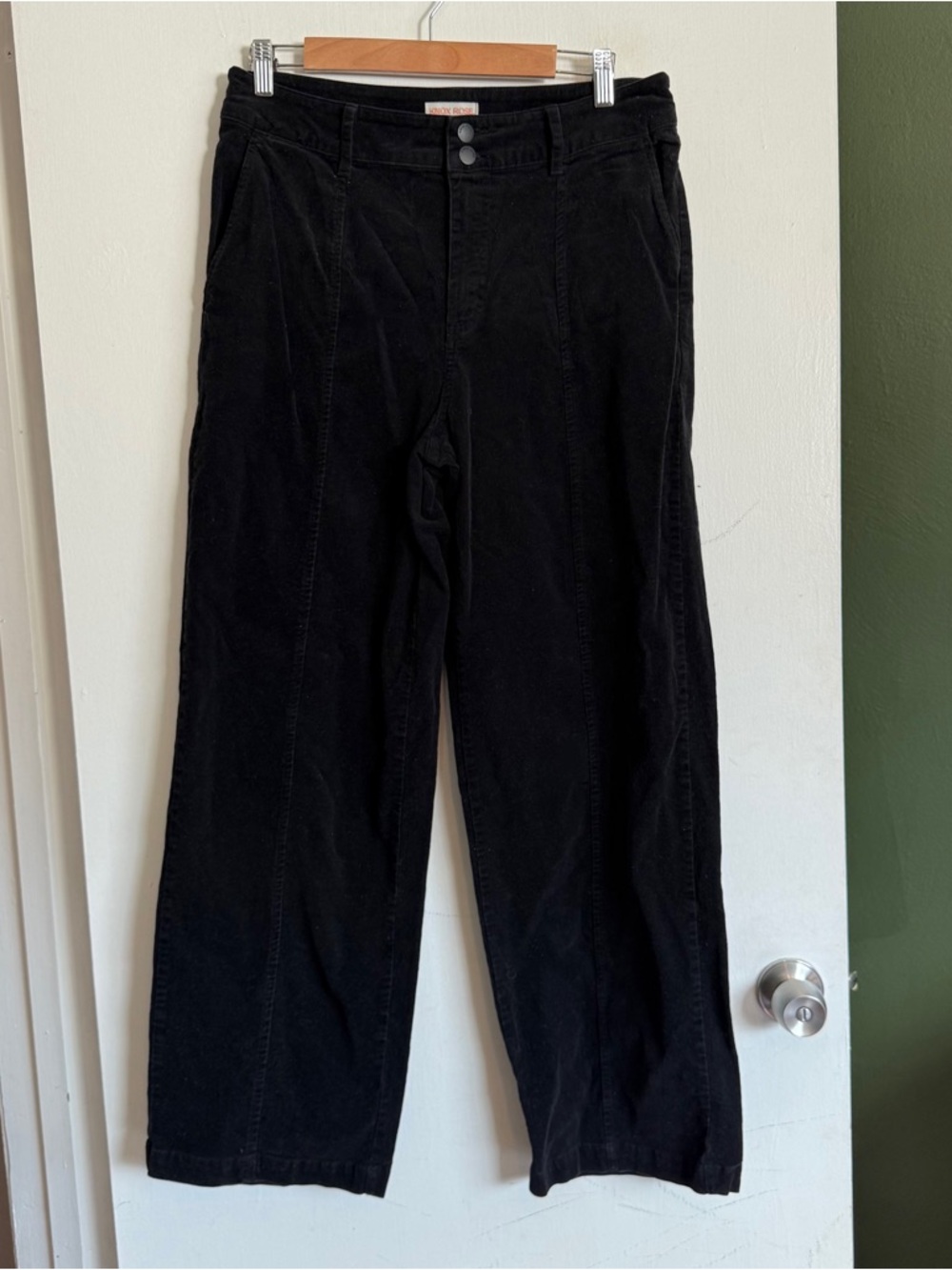 Knox rose black high rise straight leg lightweight corduroy pants size 12